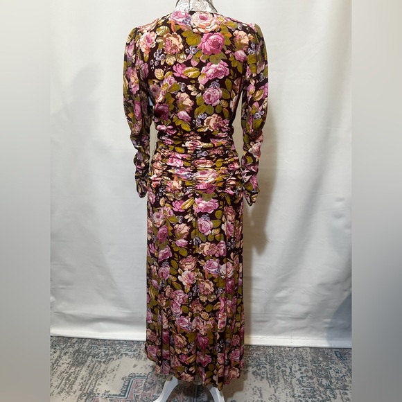 BY TIMO Maroon and pink floral ruched maxi dress size XS.‎ - Picture 8 of 16